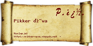 Pikker Éva névjegykártya